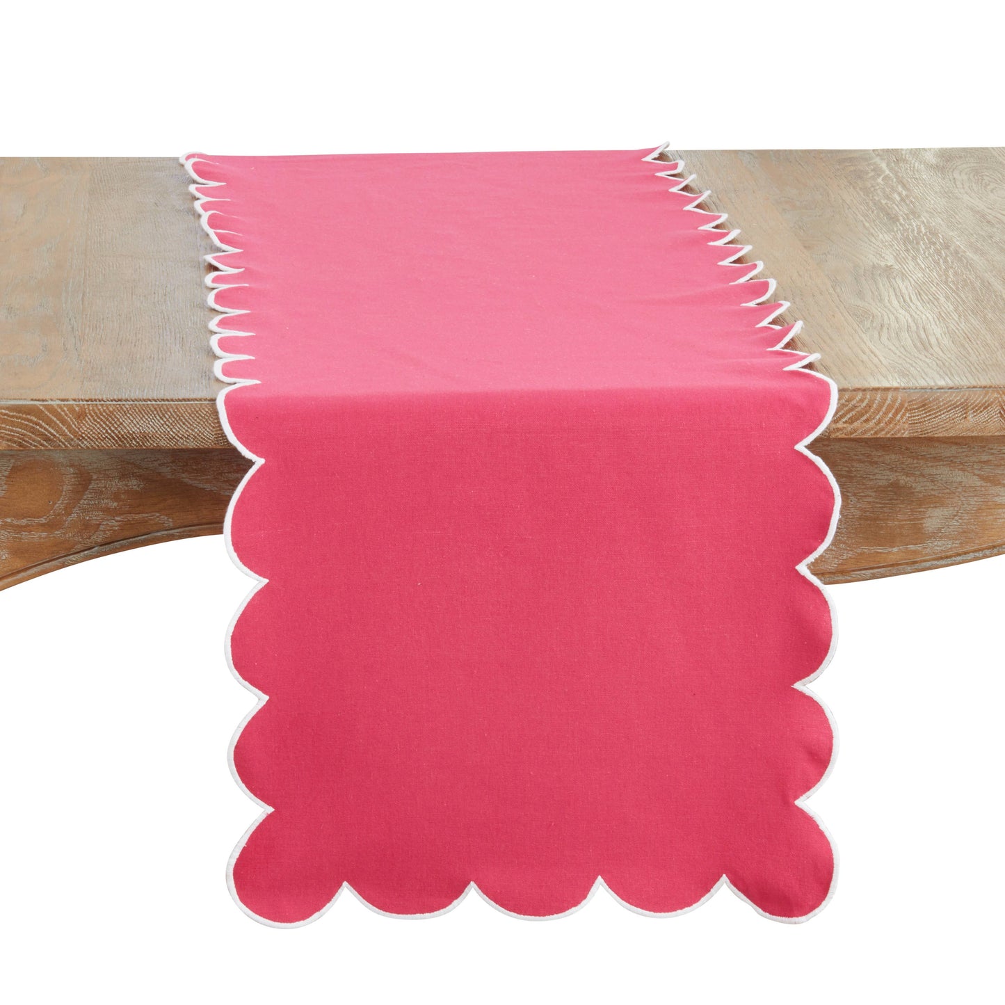 Cotton Scalloped Table Runner