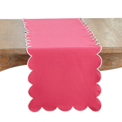 Cotton Scalloped Table Runner