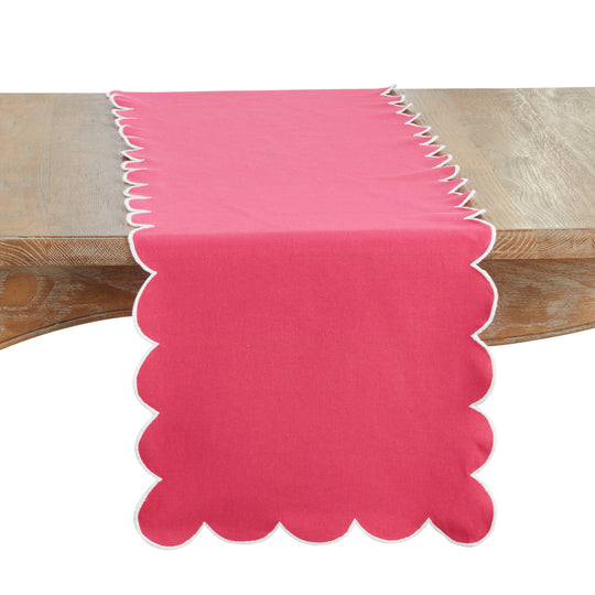 Cotton Scalloped Table Runner