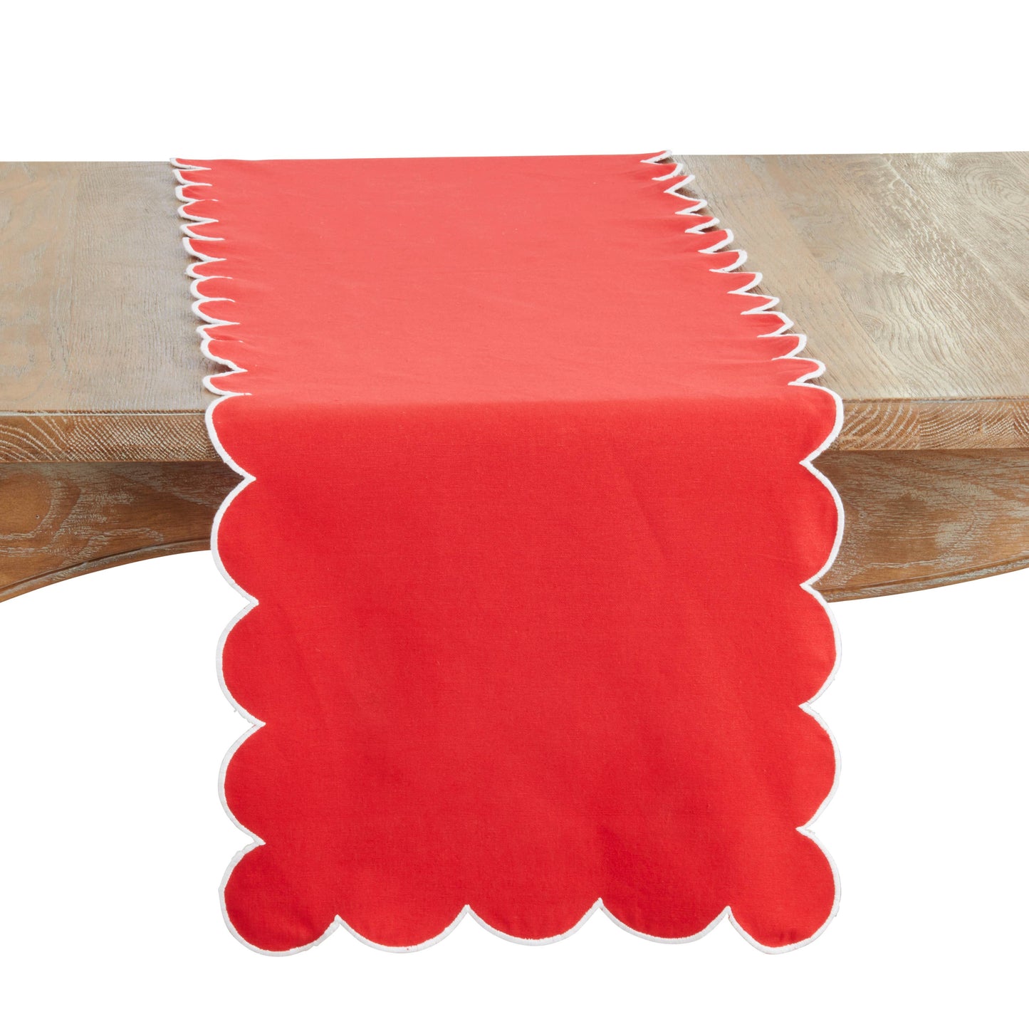 Cotton Scalloped Table Runner