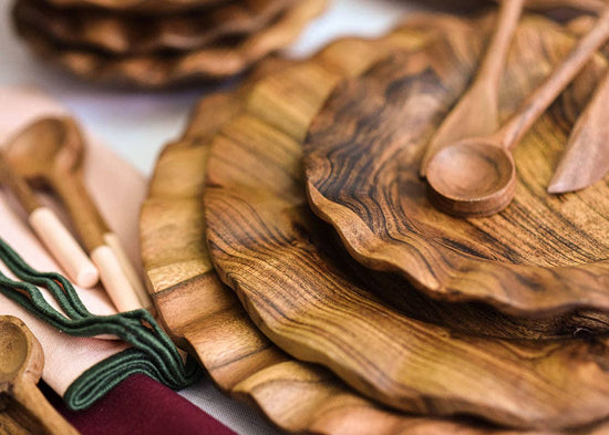 Fundamental Wood Ruffle Salad Plate