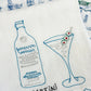 Hand Embroidered Linen Tea Towel, set of 2