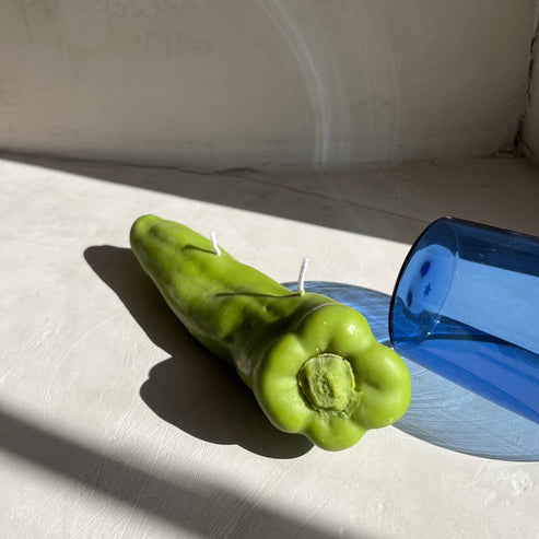 Red Chili Pepper Candle - Green