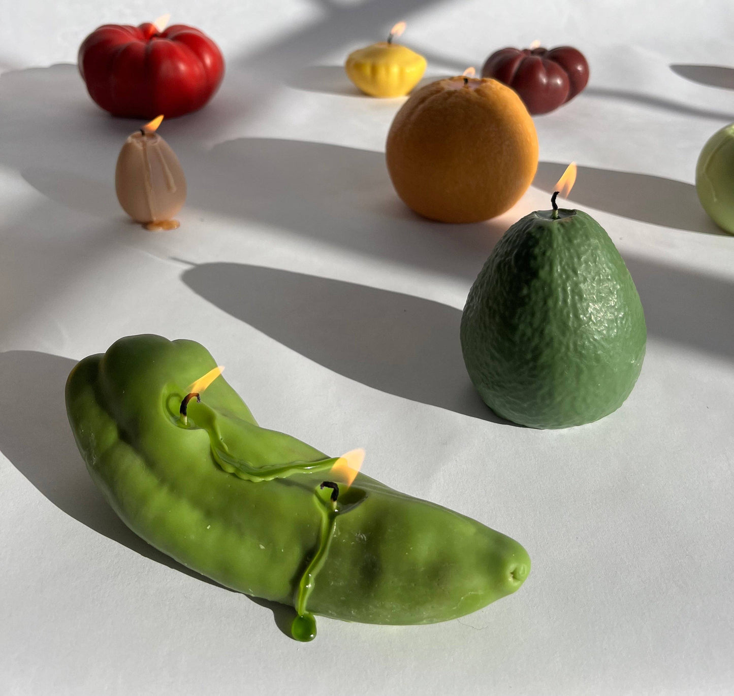 Red Chili Pepper Candle - Green