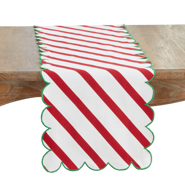 Cotton Scalloped Table Runner