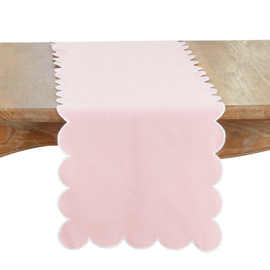Cotton Scalloped Table Runner