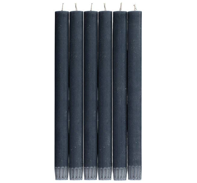 BRITISH COLOUR STANDARD - 25cm / 10'' H Gunmetal Grey Eco Dinner Candles, 25 per pack