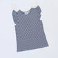 Knit Stripe Flutter Sleeve Shirt