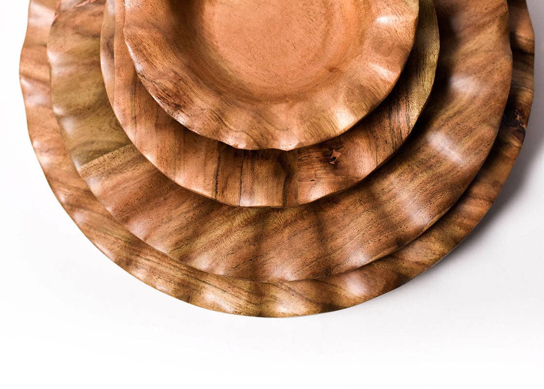 Fundamental Wood Ruffle Salad Plate