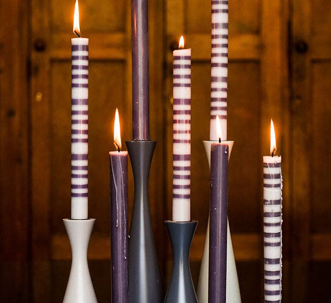 BRITISH COLOUR STANDARD - 25cm / 10'' H Gunmetal Grey Eco Dinner Candles, 25 per pack