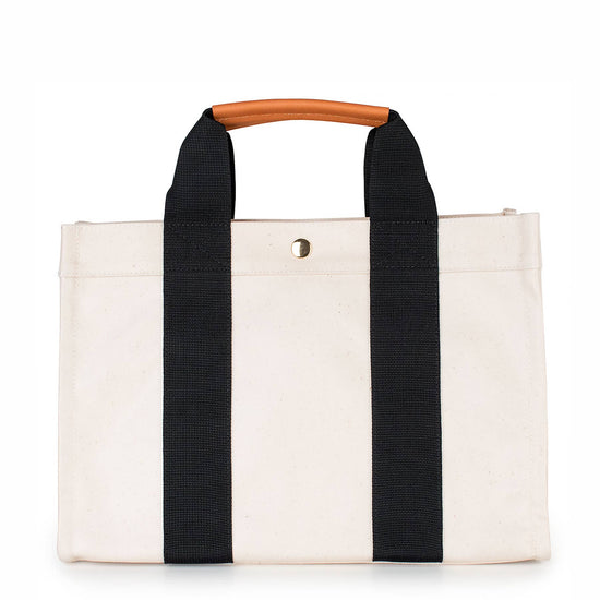 "Kylie" Panda Canvas Tote with Leather Accents