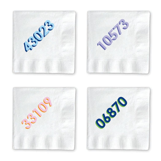 ZIP CODE-COCKTAIL NAPKINS