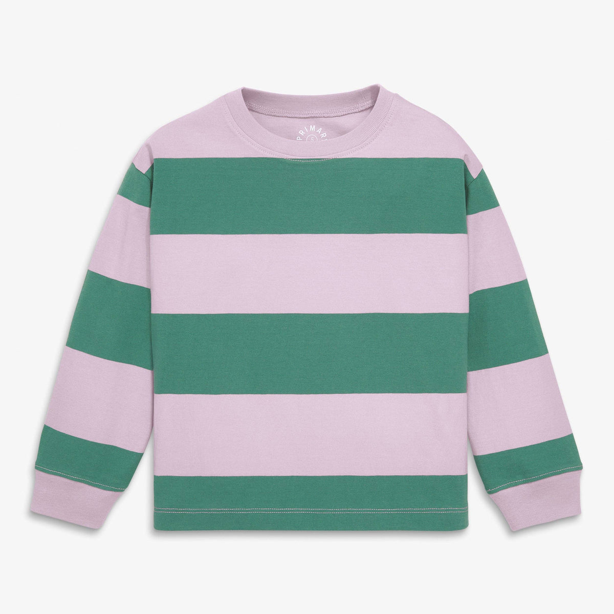 Kids long sleeve easy tee in rugby stripe