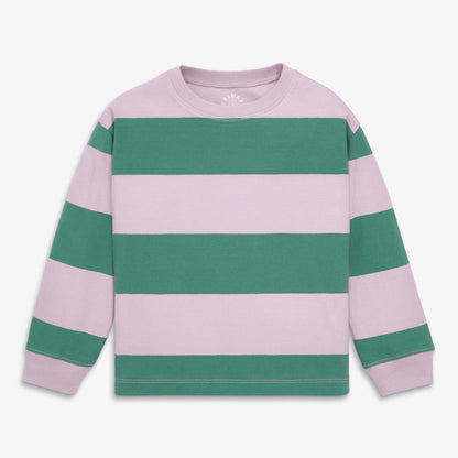 Kids long sleeve easy tee in rugby stripe