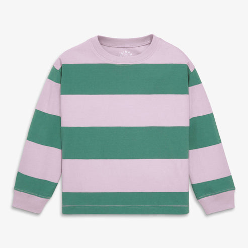 Kids long sleeve easy tee in rugby stripe