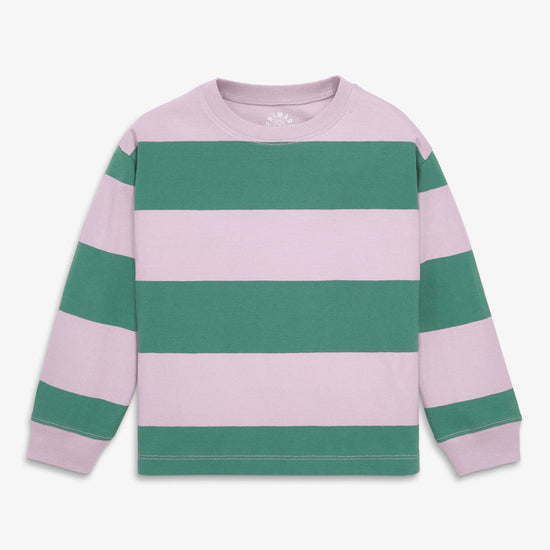 Kids long sleeve easy tee in rugby stripe