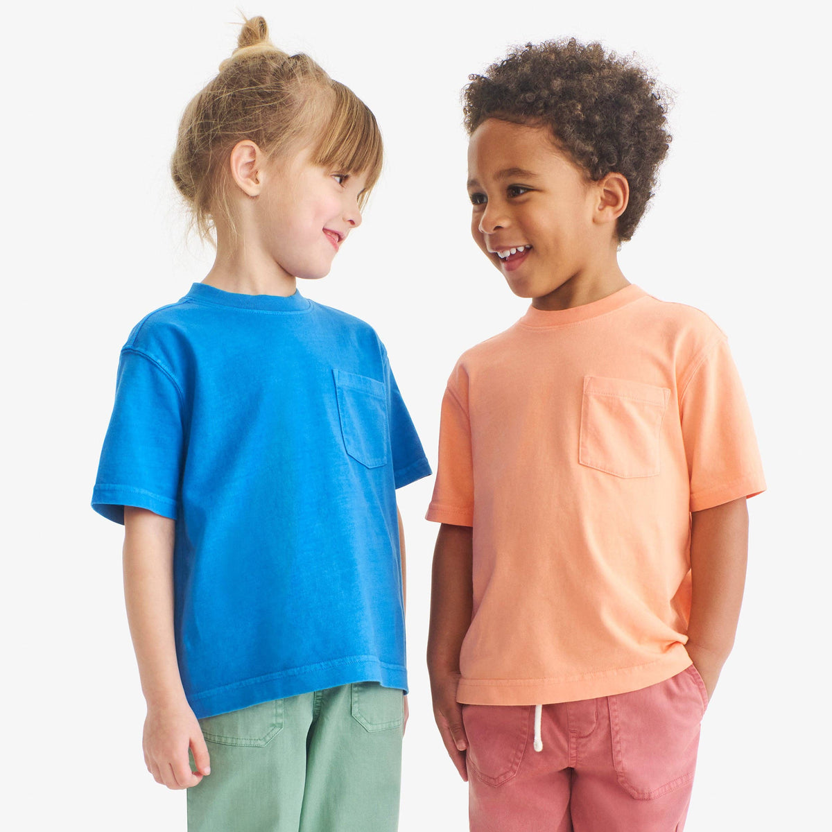 Kids garment-dyed easy pocket tee