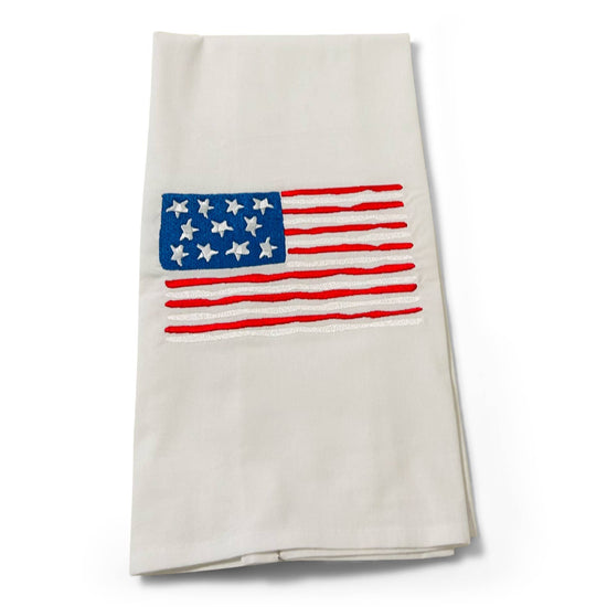 Towel - Abstract American Flag on white