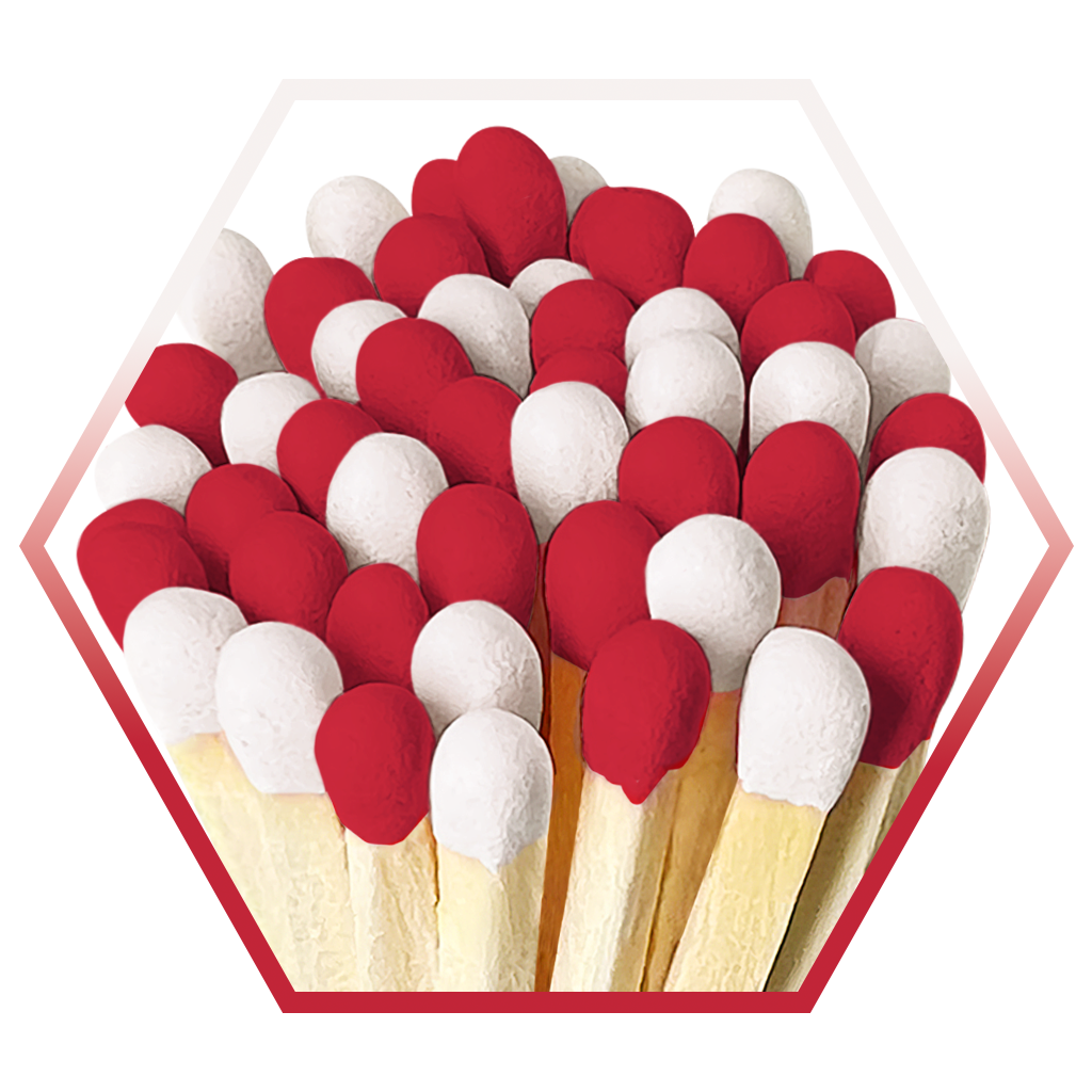 4" Matches in Premium Glass Cloche - Color of Your Choice