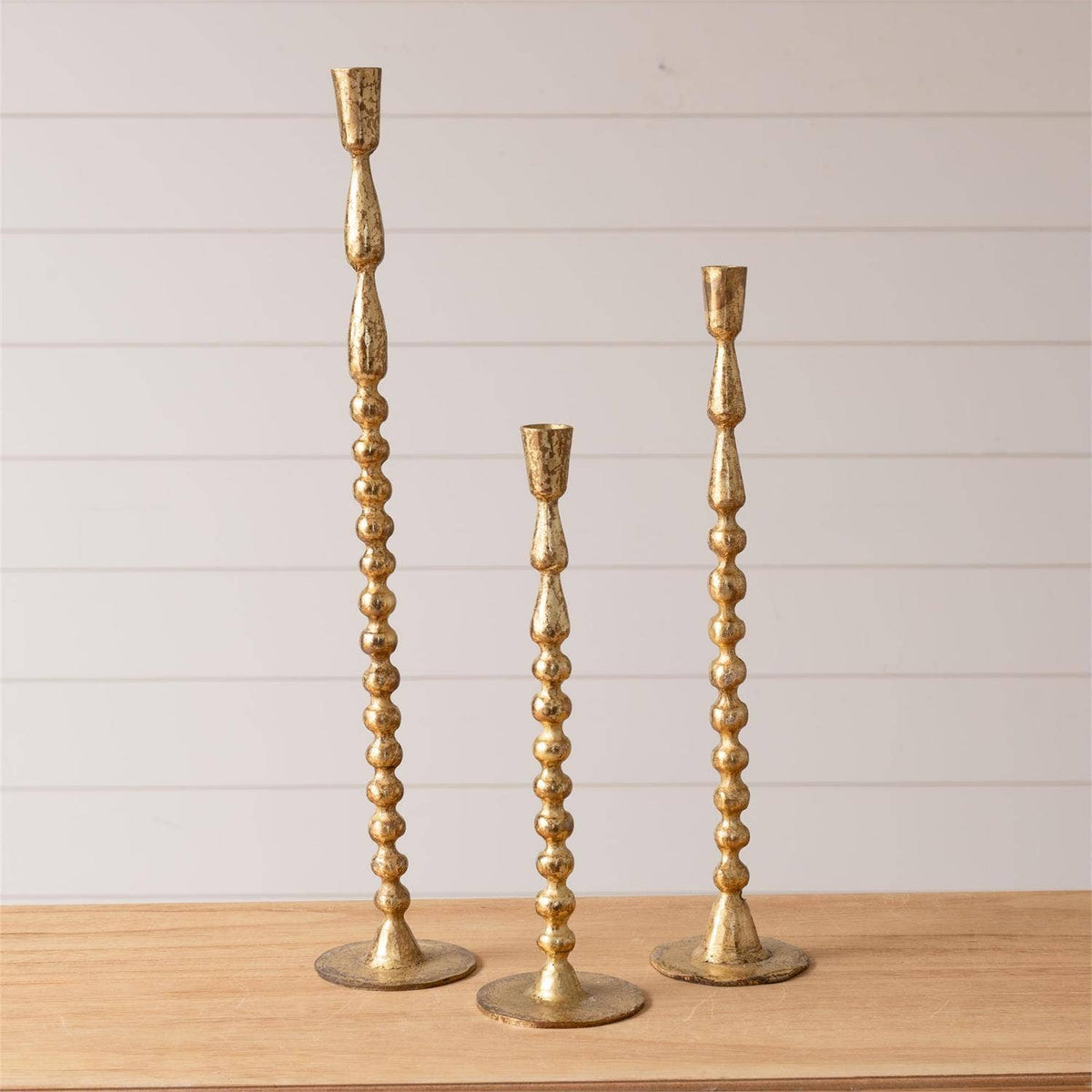 Taper Holders - Gold Bubble (Set Of 03)