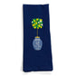 Towel - Lemon Tree in Blue and White Planter Pot on navy