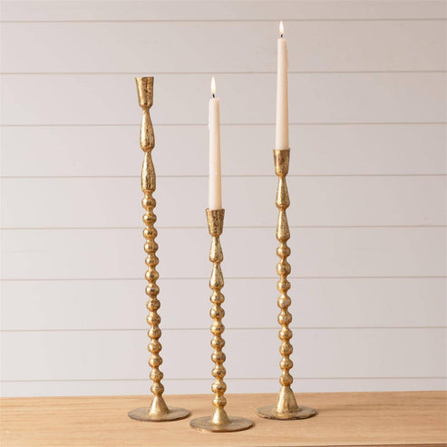 Taper Holders - Gold Bubble (Set Of 03)