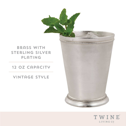 Silver Plated Solid Brass Vintage Mint Julep Cup