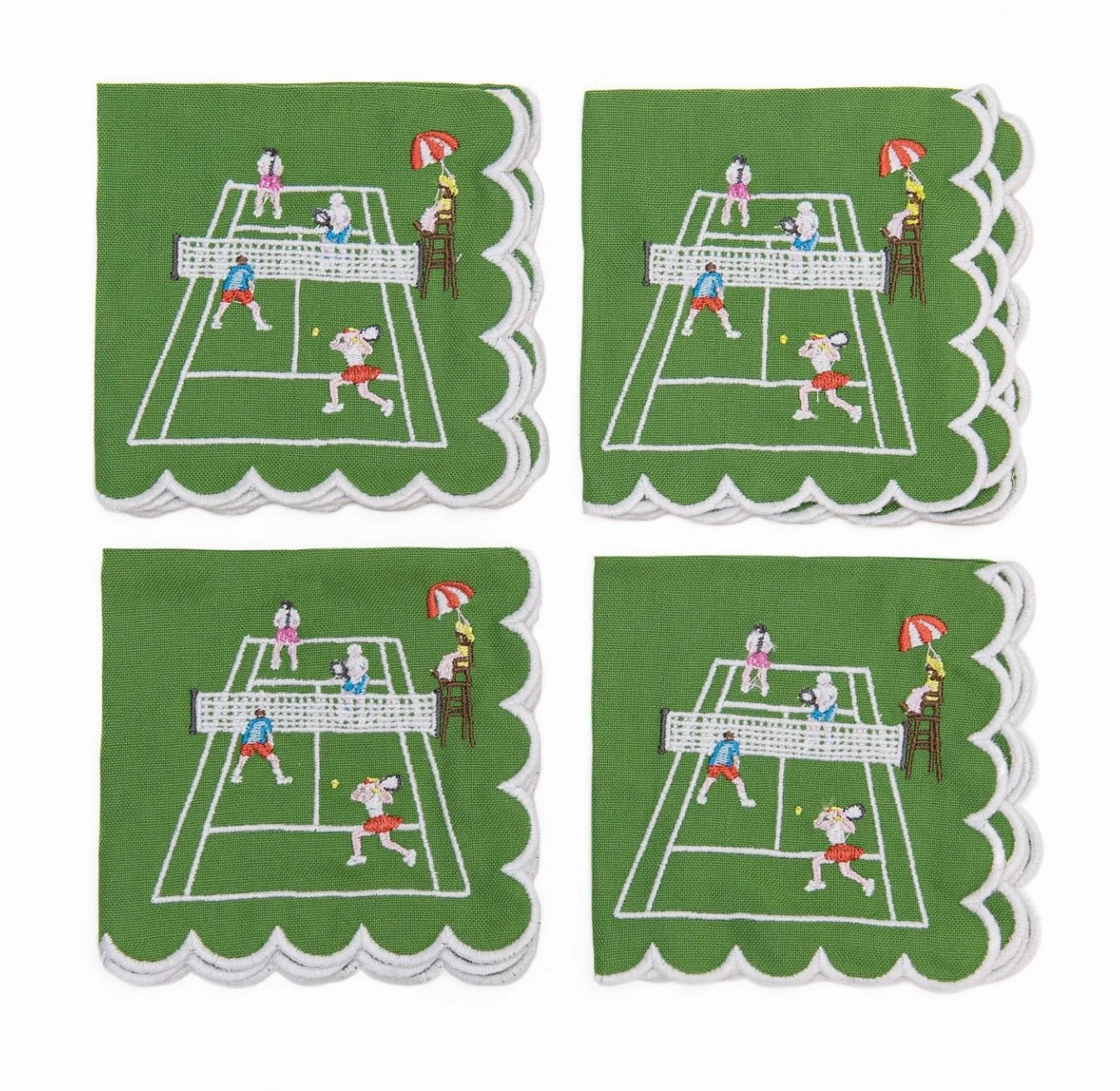 Playing Doubles Tennis Cocktail Napkin