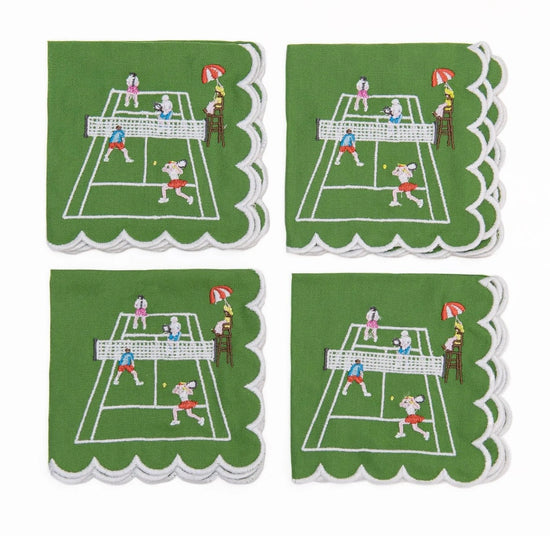 Playing Doubles Tennis Cocktail Napkin