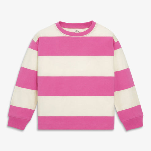 Kids long sleeve easy tee in rugby stripe