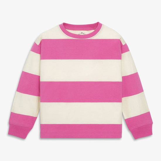 Kids long sleeve easy tee in rugby stripe