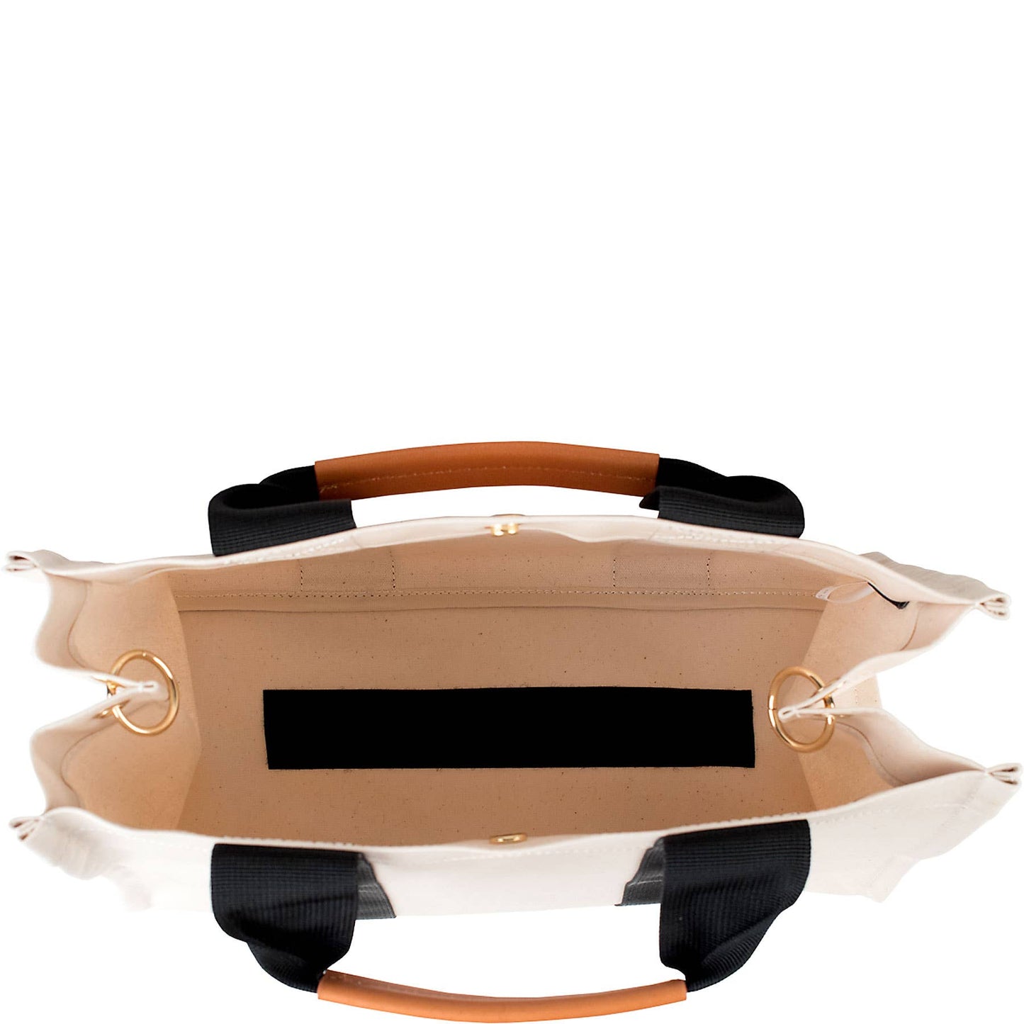 "Kylie" Panda Canvas Tote with Leather Accents
