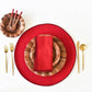 Red Color Block Round Placemat Set of 4
