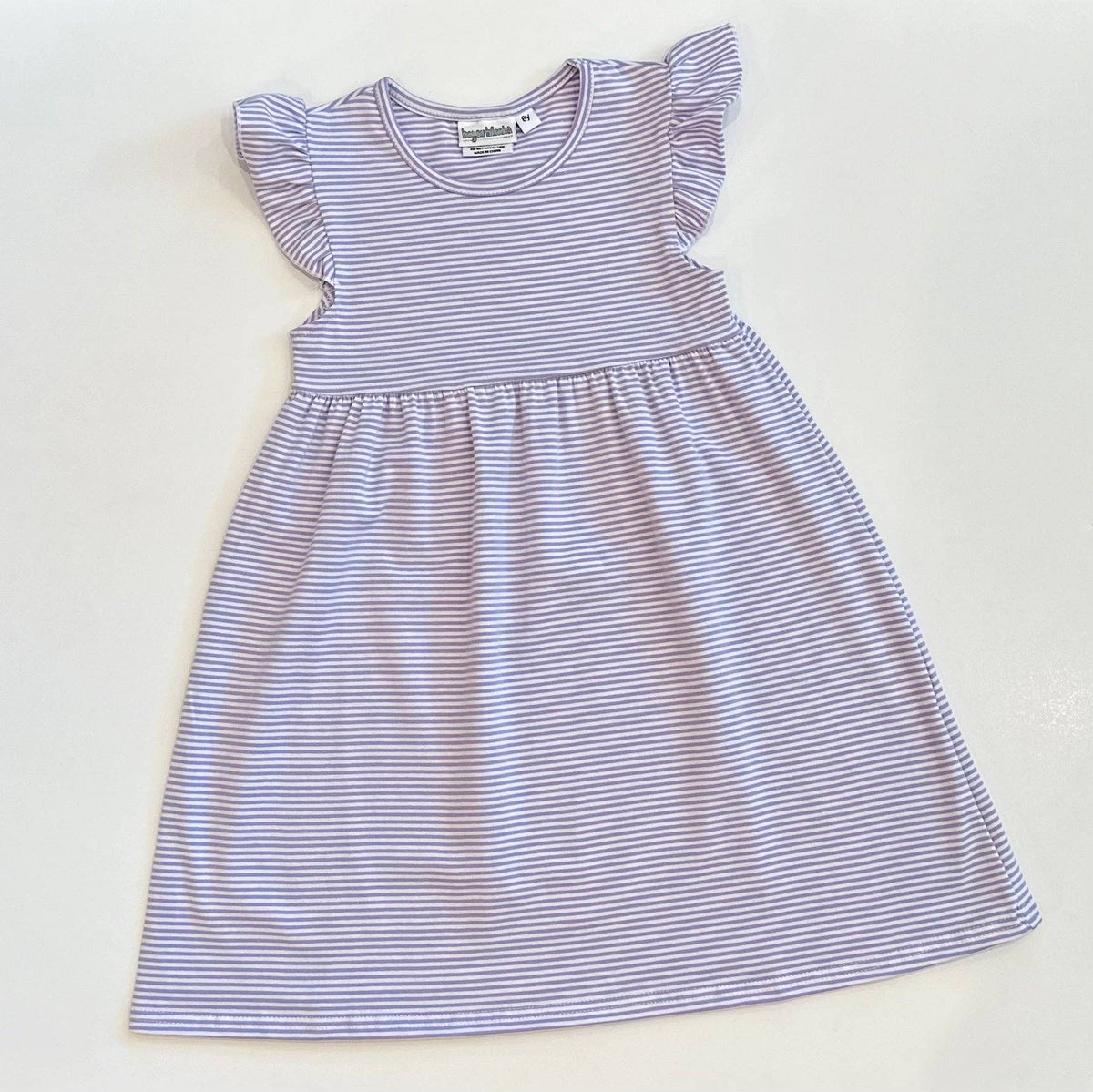 Knit Stripe Flutter Sleeve Dress