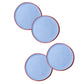 French Blue and Red Color Block Round Placemat Set of 4