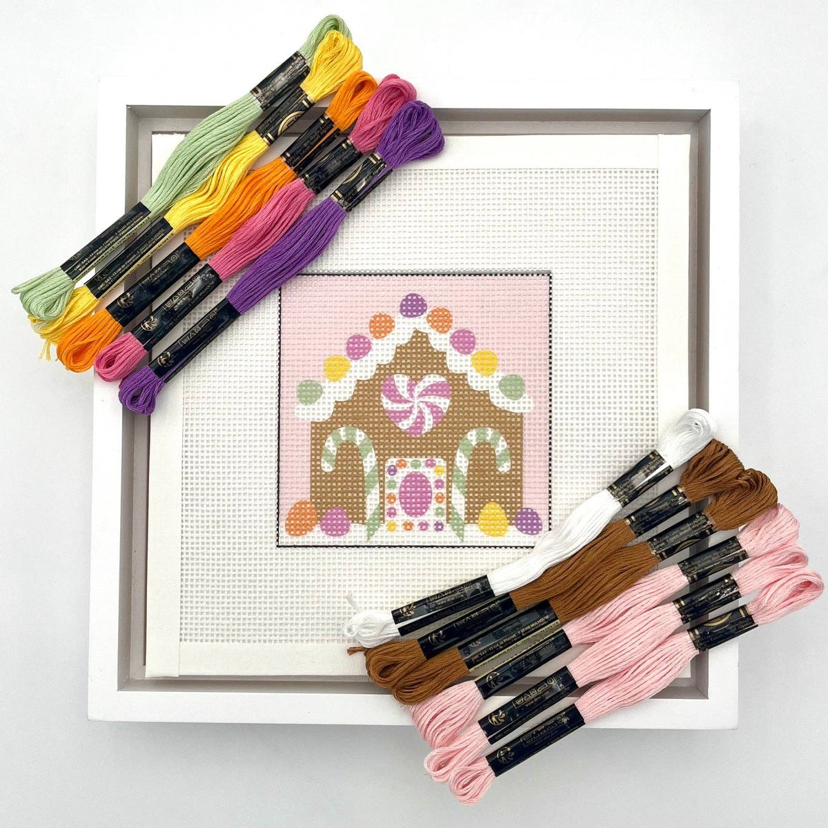 Candy Gingerbread House Needlepoint Design