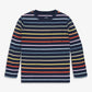 Kids long sleeve pocket tee in rainbow stripe