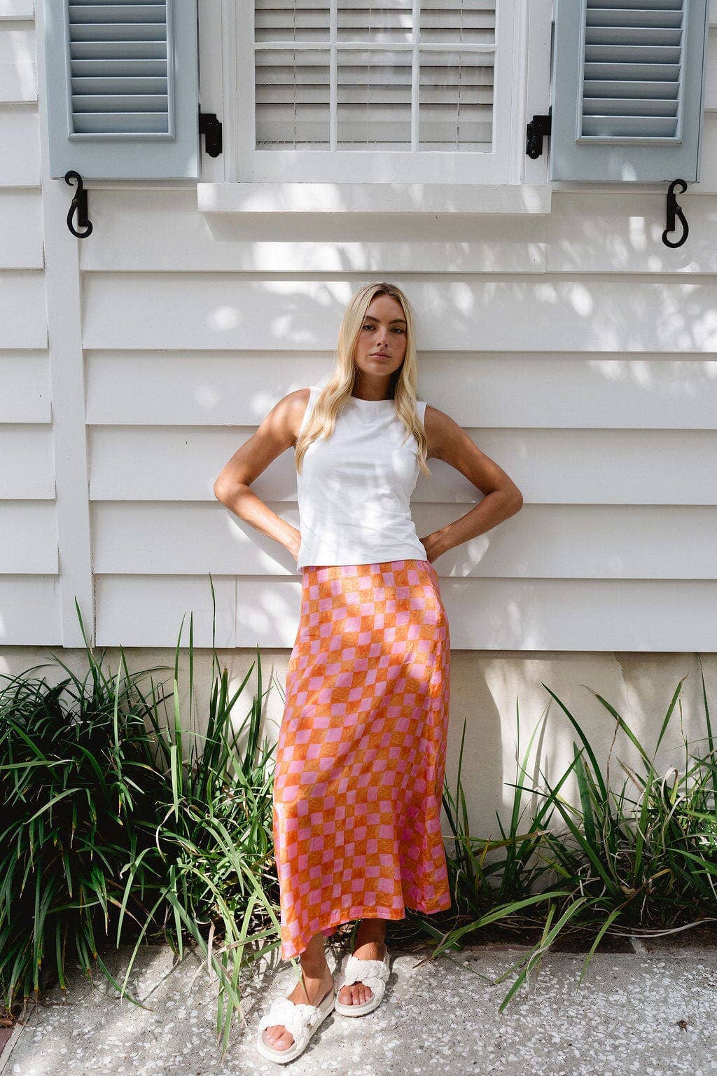 Sunset Check Tiffany Skirt