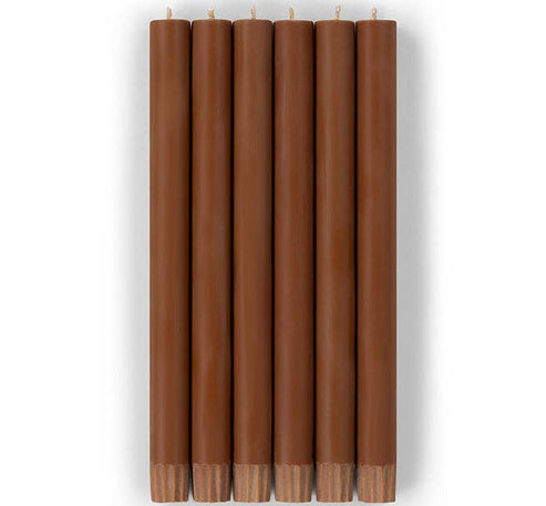 BRITISH COLOUR STANDARD - 25cm / 10'' H  - Bronze Eco Dinner Candles, Gift Box of 6