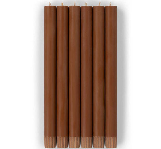 BRITISH COLOUR STANDARD - 25cm / 10'' H  - Bronze Eco Dinner Candles, Gift Box of 6