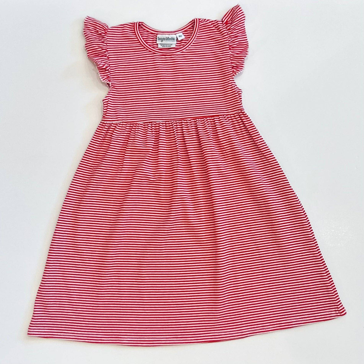 Knit Stripe Flutter Sleeve Dress