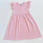 Knit Stripe Flutter Sleeve Dress