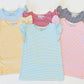 Knit Stripe Flutter Sleeve Shirt