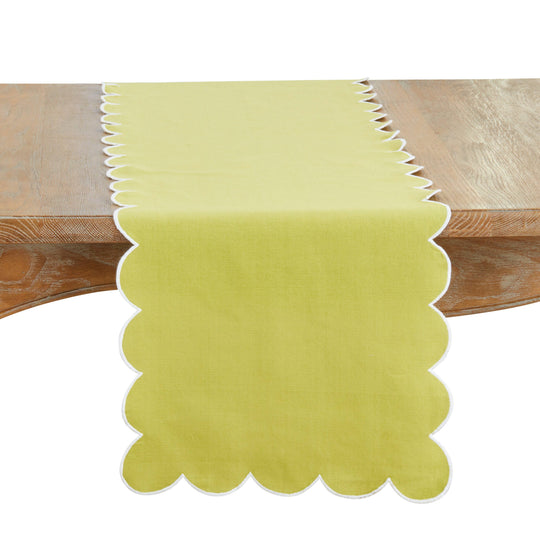 Cotton Scalloped Table Runner