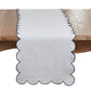 Cotton Striped Scalloped Decorative Table Runner