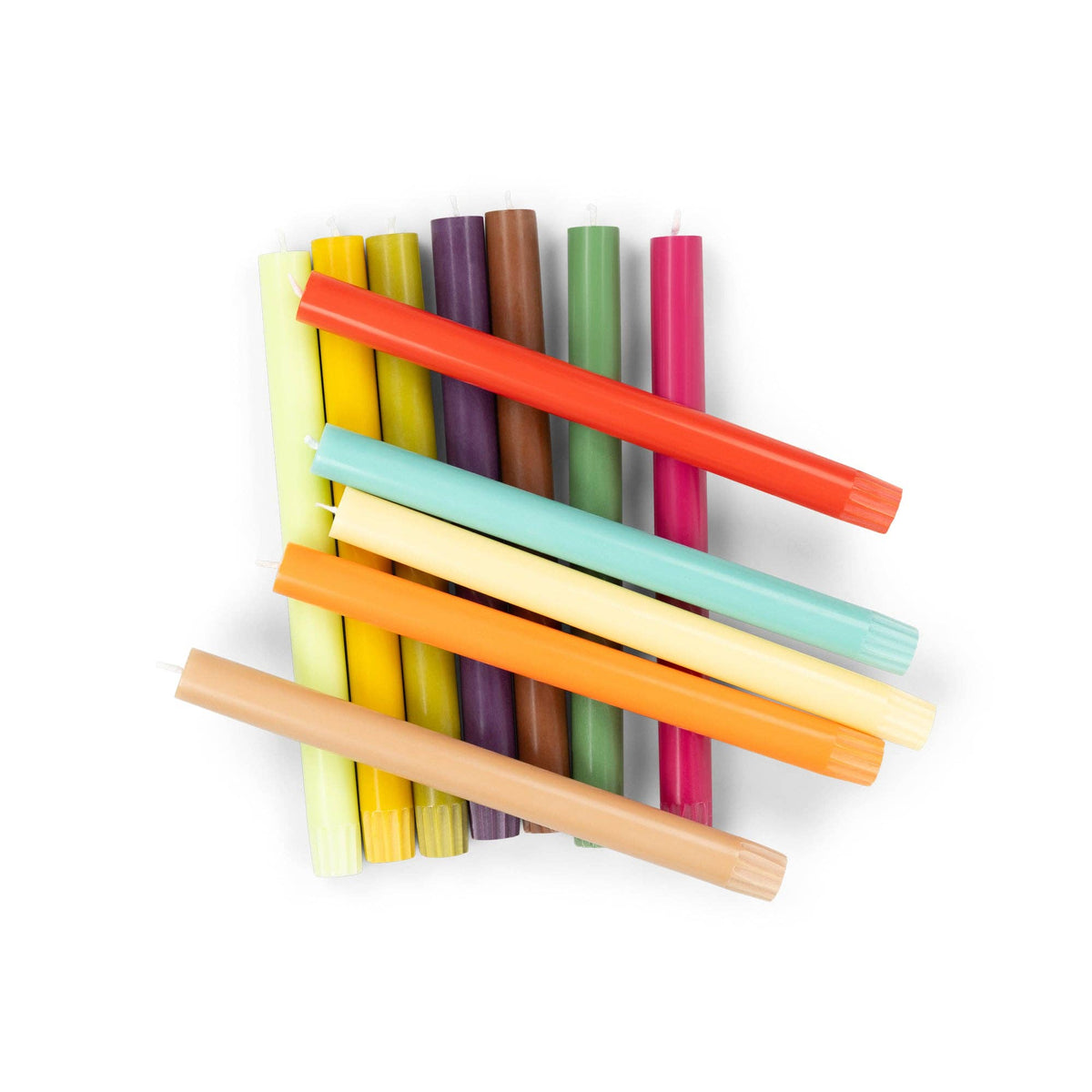 BRITISH COLOUR STANDARD - 25cm / 10'' H  - Green Muscat Eco Dinner Candles, Gift Box of 6
