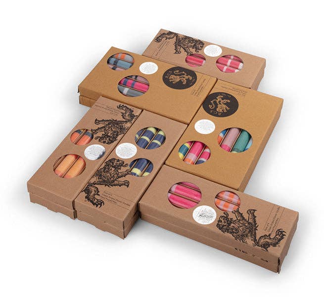 BRITISH COLOUR STANDARD - 25cm / 10'' H  - Bronze Eco Dinner Candles, Gift Box of 6
