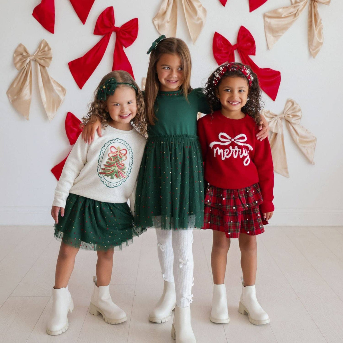 Christmas Tartan Pearl Headband - Hair Accessories - Kids