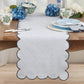 Cotton Striped Scalloped Decorative Table Runner