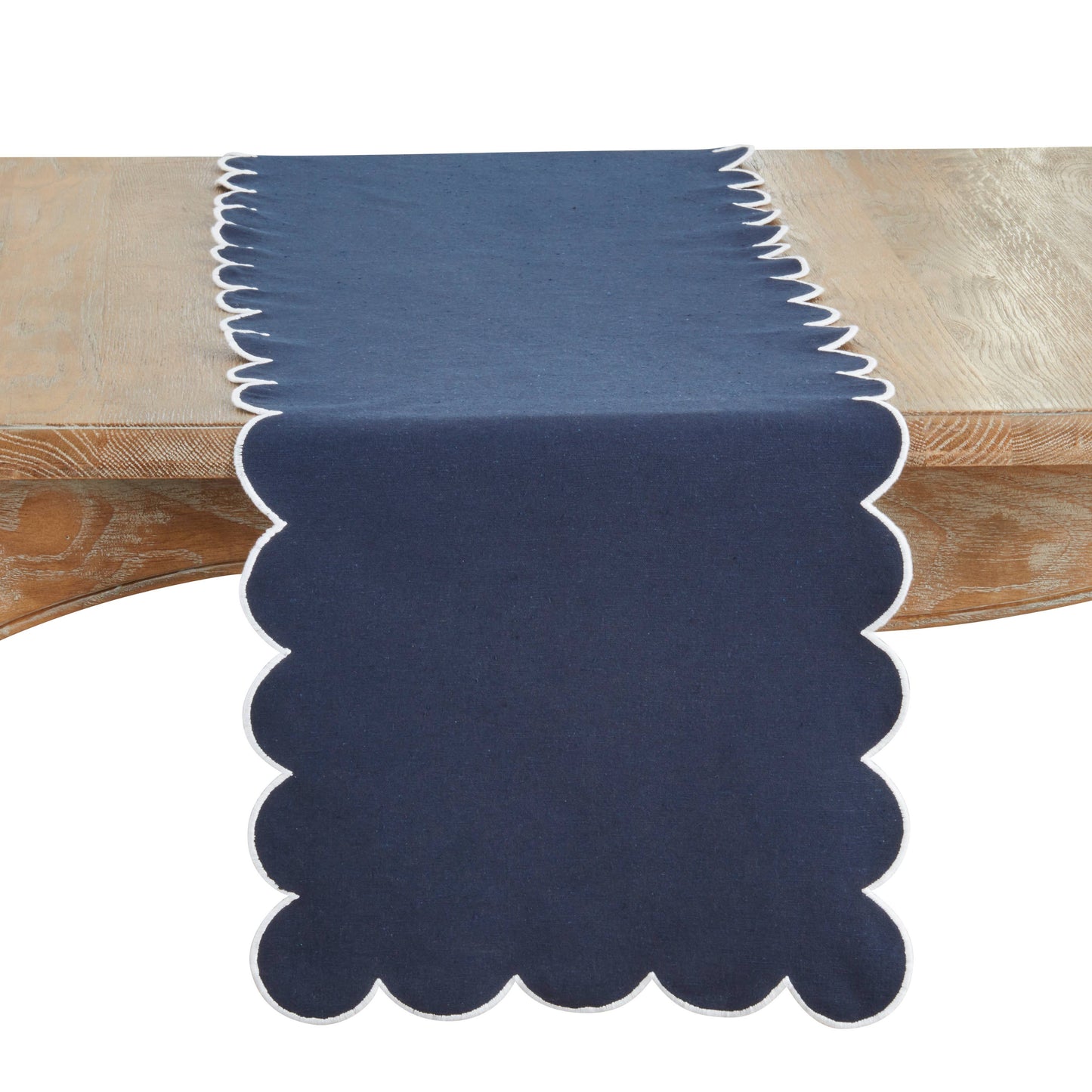 Cotton Scalloped Table Runner